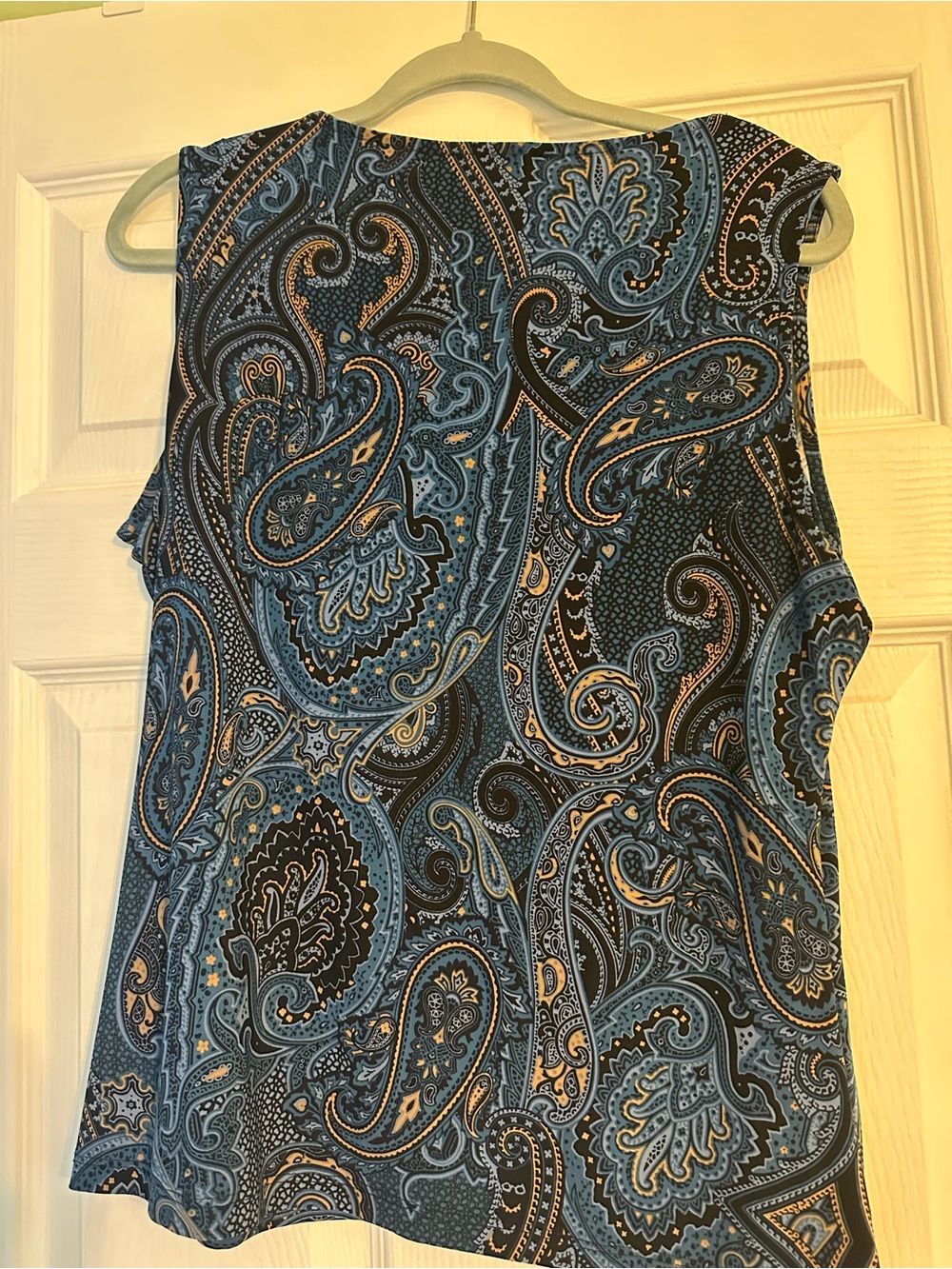 Tommy Hilfiger Paisley Tank Top in Blue and Black with Tan Accents